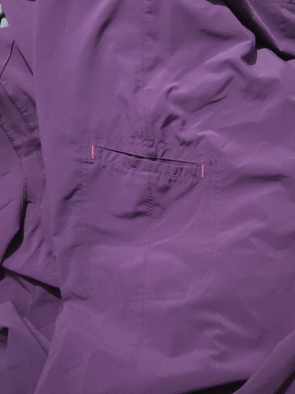 Smitten Purple Boot Cut Scrub Pants with Pink Drawstring - Picture 4 of 4